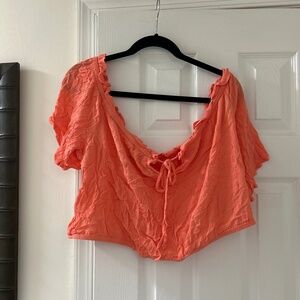 Peach Crop Top and Skirt Set Size 3